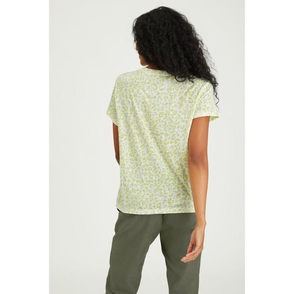 SANCTUARY The Perfect Tee T-Shirt in Lime Leopard- XS - Picture 4 of 6